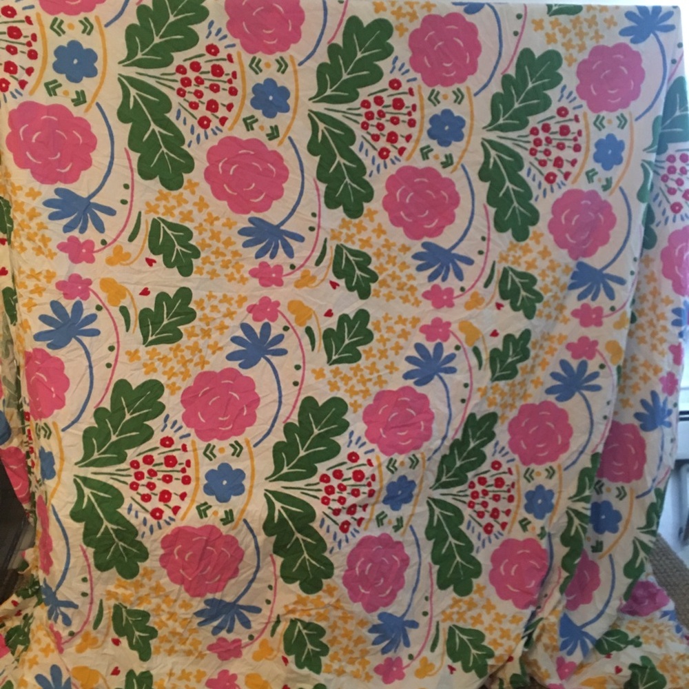 Marimekko king duvet cover and one sham green pink cotton - Picture 2 of 8